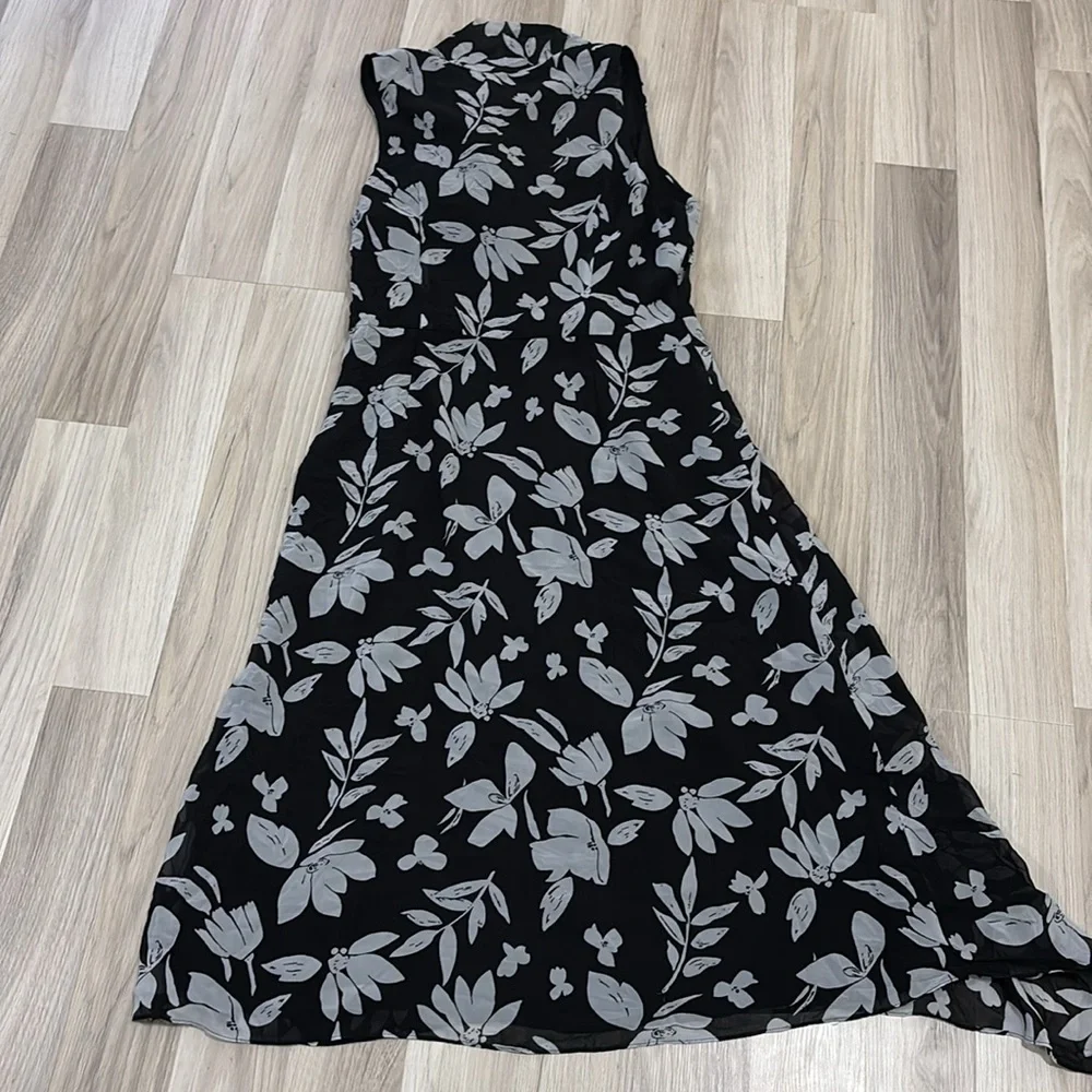JayGodfrey Black and White Printed Josephine Chiffon Hourglass Sleeveless Sz 12‎ - Picture 13 of 14